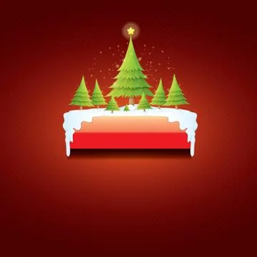 Vector Christmas red button with christmas tree Stockillustratie