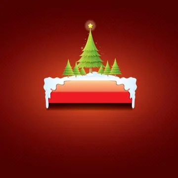 Vector Christmas red button with christmas tree Illustrazione stock