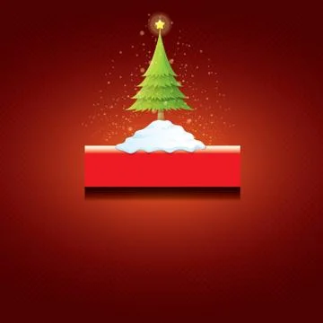 Vector Christmas red button with christmas tree 库存插图