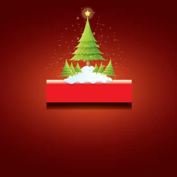 Vector Christmas red button with christmas tree Illustrazione stock