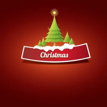 Vector Christmas red button with christmas tree 库存插图