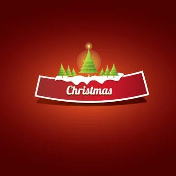 Vector Christmas red button with christmas tree 库存插图