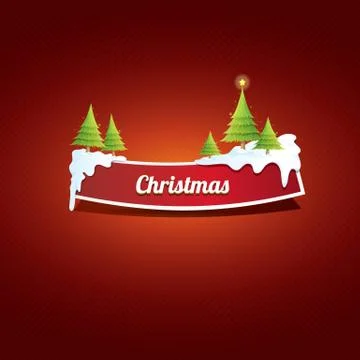 Vector Christmas red button with christmas tree 库存插图