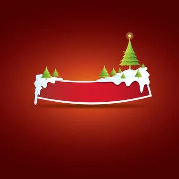 Vector Christmas red button with christmas tree Stockillustratie