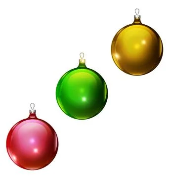 Vector Christmas red, green and yellow balls Stock Illustration