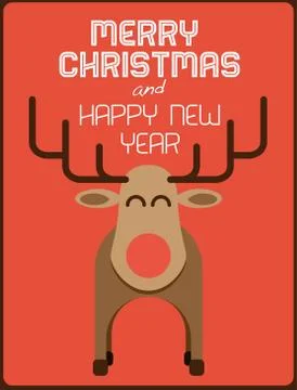 Vector christmas reindeer Illustrazione stock