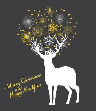 Vector Christmas Reindeer Stock Illustration