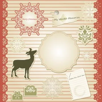 Vector christmas scrapbook Stock Illustration