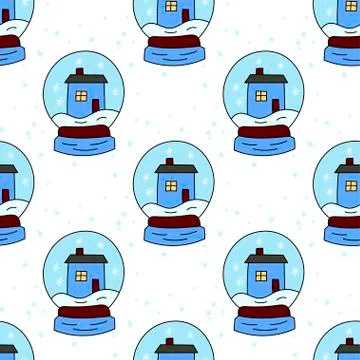 Vector Christmas seamless pattern with Christmas snow glows. Stock Illustration