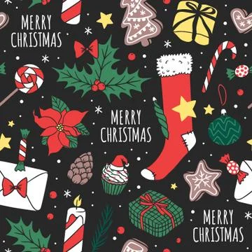 Vector Christmas seamless pattern Illustrazione stock