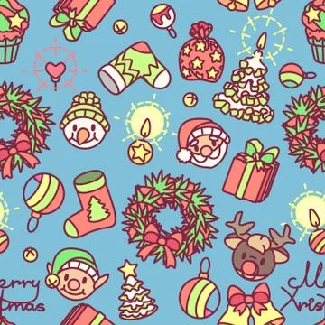 Vector christmas seamless pattern Stock Illustration