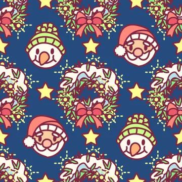 Vector christmas seamless pattern Stock Illustration