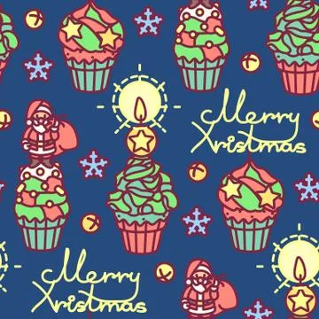 Vector christmas seamless pattern Stock Illustration