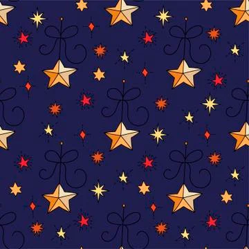 Vector Christmas seamless pattern. Stock Illustration