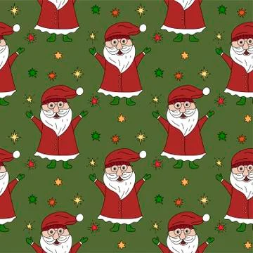 Vector Christmas seamless pattern. Stock Illustration
