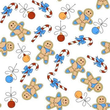 Vector Christmas seamless pattern. Stock Illustration