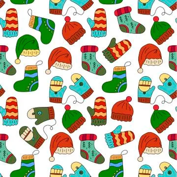 Vector Christmas seamless pattern. Stock Illustration