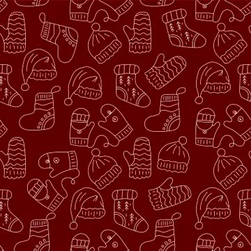 Vector Christmas seamless pattern. Stock Illustration