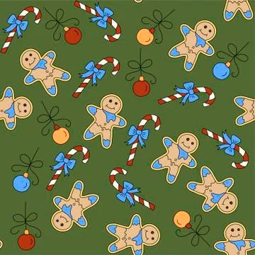 Vector Christmas seamless pattern. Stock Illustration