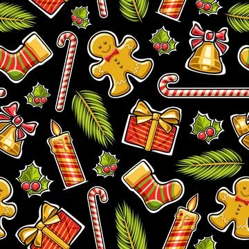 Vector Christmas Seamless Pattern Stock Illustration