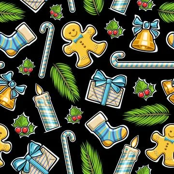 Vector Christmas Seamless Pattern Illustrazione stock