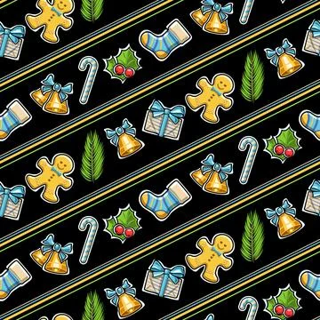 Vector Christmas Seamless Pattern Stock Illustration
