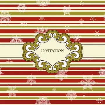 Vector christmas seamless pattern with snowflakes and floral frame Stock Illustration