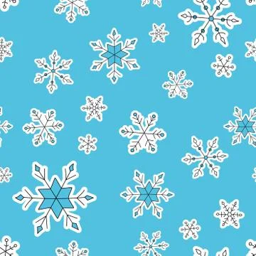 Vector Christmas seamless pattern with snowflakes. Stock Illustration