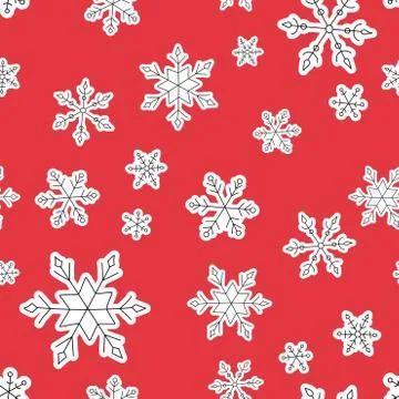 Vector Christmas seamless pattern with snowflakes. 스톡 일러스트