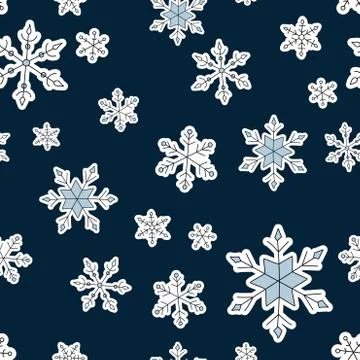 Vector Christmas seamless pattern with snowflakes. Illustrazione stock