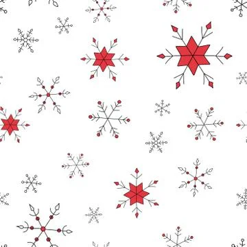 Vector Christmas seamless pattern with snowflakes. 스톡 일러스트