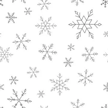 Vector Christmas seamless pattern with snowflakes. Illustrazione stock