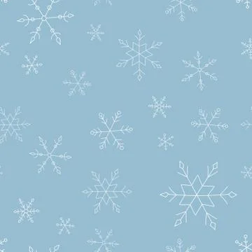Vector Christmas seamless pattern with snowflakes. 库存插图