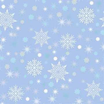 Vector Christmas seamless pattern with snowflakes and stars Illustrazione stock