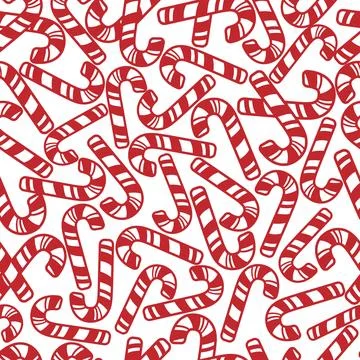 Vector Christmas seamless pattern with sweet red candy canes background 스톡 일러스트