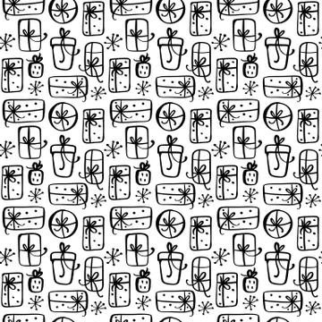 Vector Christmas Seamless pattern texture with gift boxes. Can be used for Illustrazione stock
