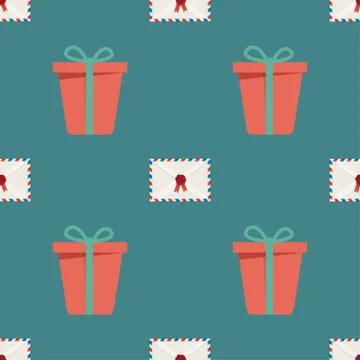 Vector christmas seamless patterns for xmas cards and gift wrapping paper Stock Illustration