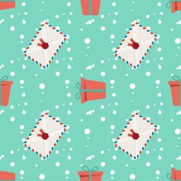 Vector christmas seamless patterns for xmas cards and gift wrapping paper Stock-Illustration