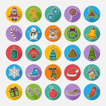 Vector Christmas set icons Stock Illustration