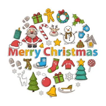 Vector Christmas set Stock Illustration