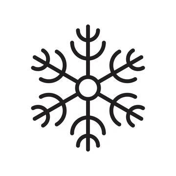 Vector Christmas Snowflake icon. Black line snow isolated on white background Illustrazione stock