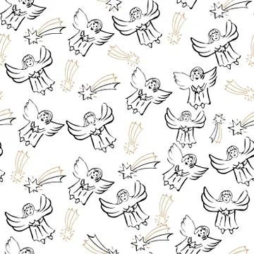 Vector Christmas stylish background in gold tones. Seamless pattern with gold Stock Illustration