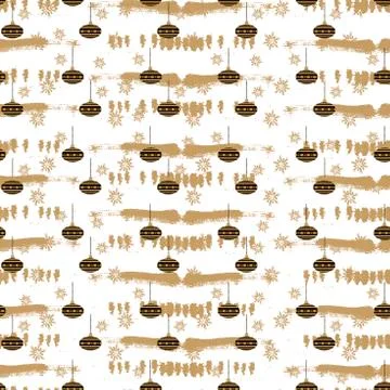 Vector Christmas stylish background in gold tones. Seamless pattern with gold Illustrazione stock