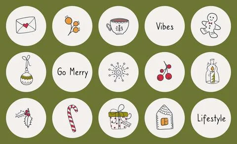 Vector Christmas theme pictograms Stock Illustration