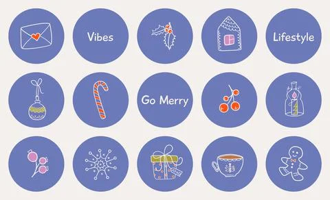 Vector Christmas theme pictograms Stock Illustration