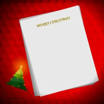 Vector : Christmas tree and star on red background Stock Illustration