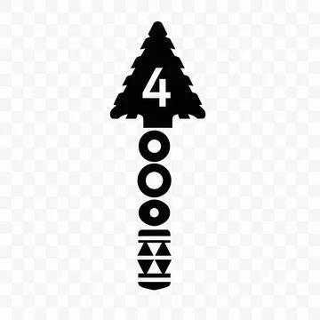 Vector Christmas Tree Arrow with Number 4, Festive Growth Concept Stock Illustration