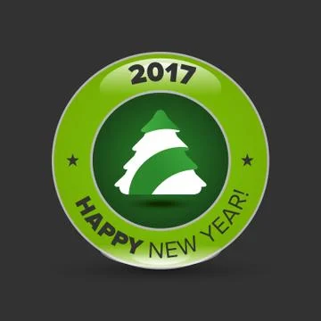 Vector christmas tree badge Stock Illustration