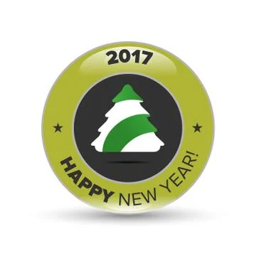 Vector christmas tree badge Stock Illustration