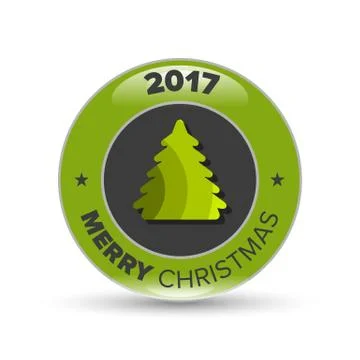 Vector christmas tree badge Stock Illustration